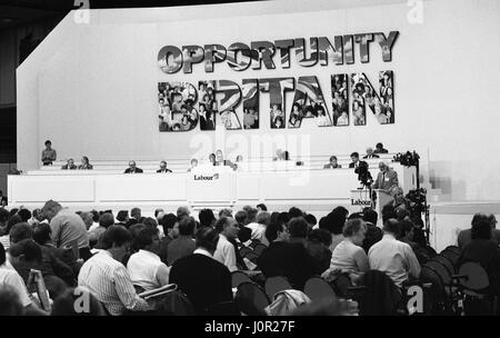 Gesamtansicht von der Labour-Partei-Jahreskonferenz in Brighton, England am 1. Oktober 1991. Stockfoto