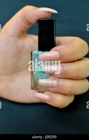 Beauty Woman Nails Acryl Stockfoto