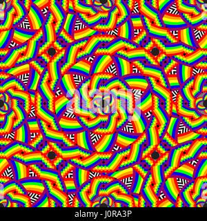 Mexikanische Musterdesign in Regenbogenfarben. Vektor-Hintergrund. Stock Vektor