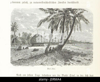 „Reise der österreichischen Fregatte Novara“ erzählt die Weltreise der österreichischen Fregatte Novara zwischen 1857 und 1859, dokumentiert wissenschaftliche und geographische Beobachtungen mit Illustrationen von J. Selleny und einem Vorwort von B. von Wüllerstorf-Urbair. Stockfoto