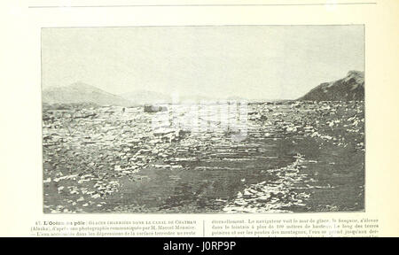 Ein geographisches Album mit verschiedenen Illustrationen, die verschiedene Teile der Welt darstellen. Das Album bietet visuelle Darstellungen geografischer Merkmale und Orte auf der ganzen Welt. Stockfoto