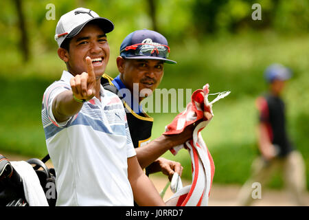 Kuala Lumpur, Malaysia. 15. April 2017. Bilder von der letzten Runde der PGM-UMW-Meisterschaft. Bildnachweis: Mike Casper/Alamy Live-Nachrichten Stockfoto