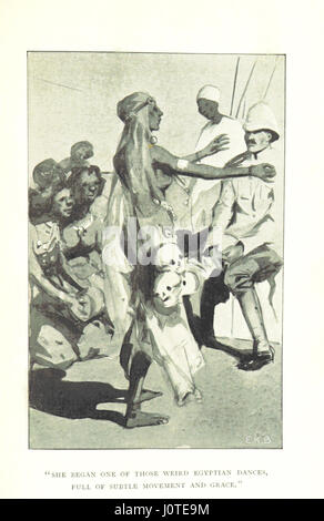 Dieses Bild aus „die drei Katzenaugenringe“ zeigt eine Szene im Zusammenhang mit der Verfolgung der Khalifa und hält einen Moment in der Geschichte mit detaillierten Illustrationen fest, die das Abenteuer und die historische Umgebung der Geschichte betonen. Stockfoto