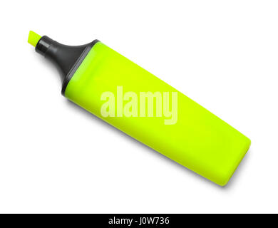 Leuchtend gelbe Textmarker Marker, Isolated on White Background. Stockfoto