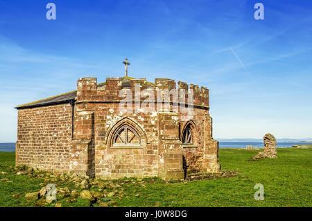 Die Reste der Cockersand Abtei, die gewölbten Kapitelsaal die 1230 erbaut wurde und als ein Mausoleum der Familie von den Daltons Thurnham Hall Duri verwendet Stockfoto