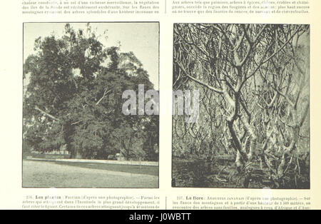 Ein illustriertes geographisches Album mit einer umfassenden Sammlung von Karten, Landschaften und bemerkenswerten Orten. Diese Arbeit bietet Einblicke in geografische Merkmale und Regionen mit detaillierten visuellen Darstellungen. Stockfoto