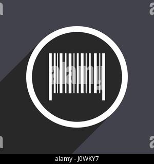 Barcode flaches Design weiße Vektor Web Icon auf grauem Hintergrund mit Schatten in eps10. Stock Vektor