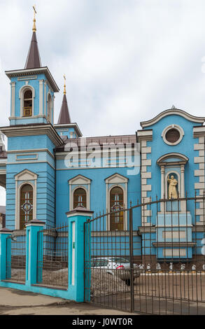 Römisch-katholische Pfarrei der Verherrlichung des Heiligen Kreuz in Kazan, Russland Stockfoto