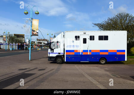 Lincolnshire Skegness in Lincolnshire, Großbritannien Badeort. Mobile Polizeieinheit. Stockfoto