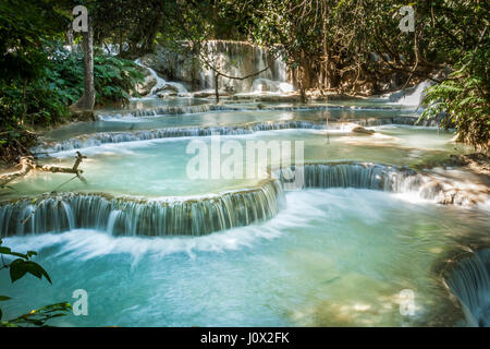 Kuang Si Wasserfall, Luang Prabang, Laos Stockfoto