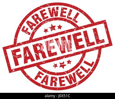 Abschied von runden roten Grunge-Stempel Stock Vektor