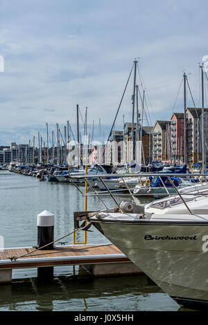 Der Yachthafen von Portishead, Somerset, westlich von England Stockfoto
