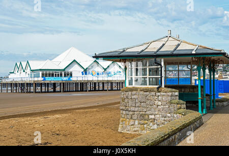 Das Seaquarium Pier am Strand von Weston Super Mare Stockfoto