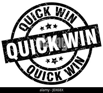 Quick-Win Runde schwarz Grunge-Stempel Stock Vektor