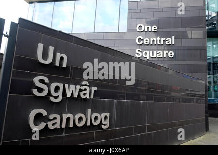 Eine Sanierung der Zentralplatz in Cardiff, Wales UK KATHY DEWITT Stockfoto