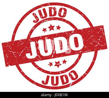 Judo runden roten Grunge-Stempel Stock Vektor