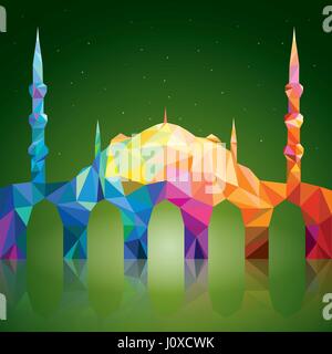 Eid Mubarak bunte Moschee Mosaik Stock Vektor
