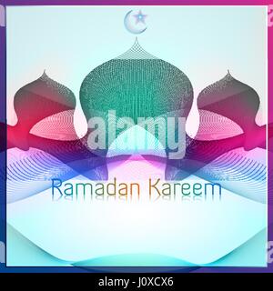 Ramadan Kareem Linie Moschee Colorfu Vektor Stock Vektor