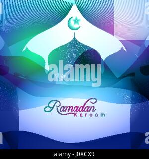 Ramadan Kareem Linie Moschee bunt Stock Vektor