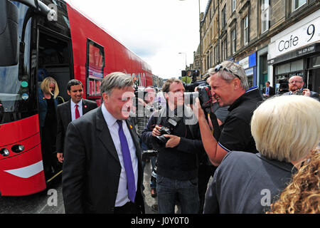 Labour-Schatten-Kanzler Ed Balls Kampagne gegen schottische Unabhängigkeit in Edinburgh Stockfoto