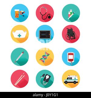 Eine Vektor-Illustration von medizinischen Icon-sets Stock Vektor