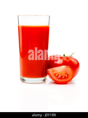 Isolierte Bild frisch zubereitete Tomatensaft Stockfoto