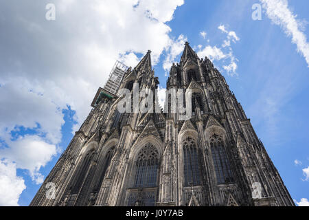 Nahaufnahme der Kölner Dom in Köln. Stockfoto