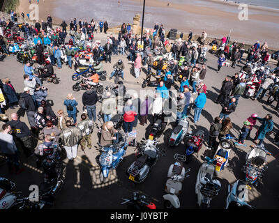 National Scooter Rally Ostern 2017 im Spa Scarborough Yorkshire UK Stockfoto