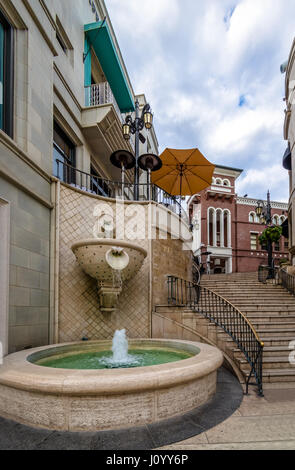 Rodeo Drive Street Brunnen in Beverly Hills - Los Angeles, Kalifornien, USA Stockfoto