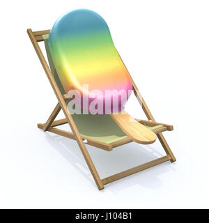 Eis am Stiel, die Ruhe im Strandkorb, 3d illustration Stockfoto