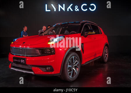 Shanghai, China. 16. April 2017. LYNK & CO 01 Produktion Auto China Marke starten in Shanghai Stockfoto