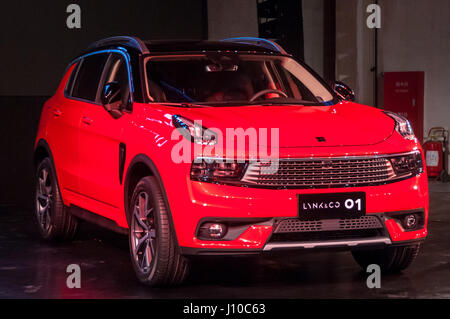 Shanghai, China. 16. April 2017. LYNK & CO 01 Produktion Auto China Marke starten in Shanghai Stockfoto