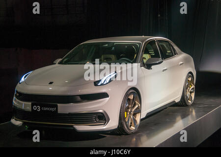 Shanghai, China. 16. April 2017. LYNK&CO 03 Concept Car Enthüllung im China Marke Start in Shanghai. Stockfoto