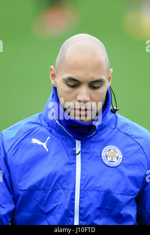 Leicester, England, 17. April 2017.   LCFC Tagung ihre Belvoir Drive training Boden in Bereitschaft für das Rückspiel der UEFA Champions League Viertel Finale Krawatte mit Atletico Madrid.  © Phil Hutchinson/Alamy Live-Nachrichten Stockfoto