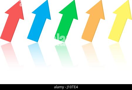 Farbige Pfeile auf weißem Hintergrund. Vektor-Illustration. Stock Vektor