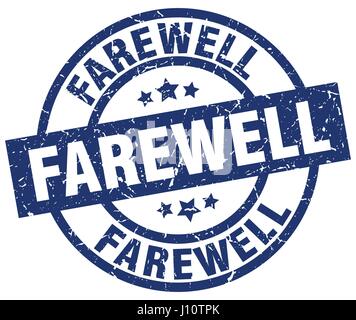 Abschied von blaue Runde Grunge-Stempel Stock Vektor