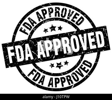 FDA genehmigt schwarze Runde Grunge-Stempel Stock Vektor