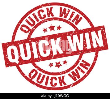 Quick-Win Runde rote Grunge-Stempel Stock Vektor