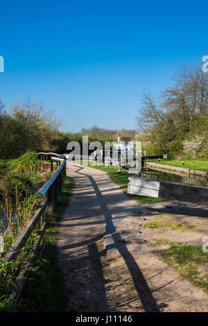 Grand Union Canal in Tring Gipfel & Reservoir, Hertfordshire, England, Großbritannien Stockfoto