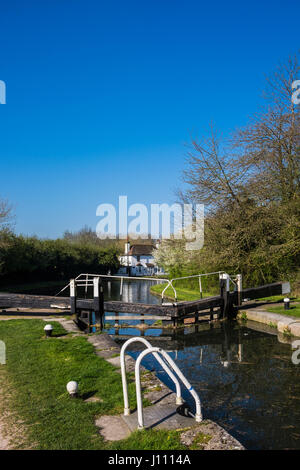 Grand Union Canal in Tring Gipfel & Reservoir, Hertfordshire, England, Großbritannien Stockfoto