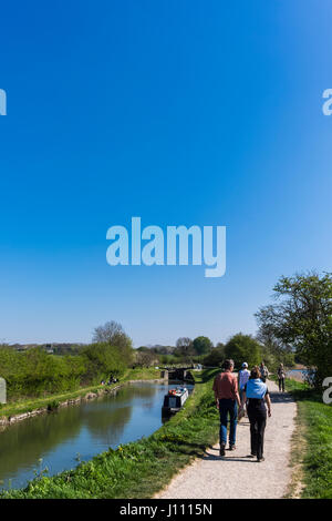 Grand Union Canal in Tring Gipfel & Reservoir, Hertfordshire, England, Großbritannien Stockfoto