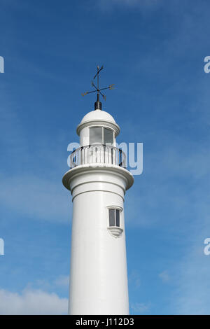 Die Laterne des Thomas Meiks alten eisernen Leuchtturm bei Roker, Sunderland, England, UK Stockfoto