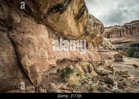 Native American Indian Ruin, Salt Creek, Nadeln Bezirk, Canyonlands National Park, Utah, USA. Stockfoto