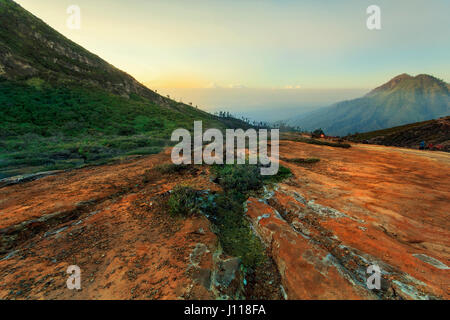 Mt Ijen, Ost-Java, Indonesien Stockfoto