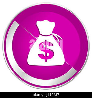 Geld Web Design Violett Silber metallic Grenze Symbol "Internet". Stockfoto