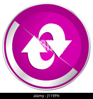 Web Design Violett Silber metallic Grenze Internet Drehsymbol. Stockfoto