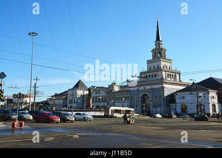 Moskau, Russland-Februar 18.2016. Kazansky Bahnhof am Komsomolskaja-Platz Stockfoto