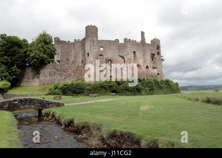 Laugharne Castle in Laugharne, Dyfed, Wales. Stockfoto