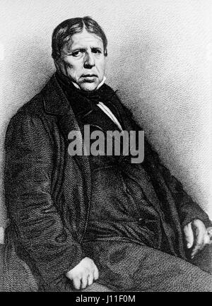 Victor Hugo (1802-85), französischer Dichter, Schriftsteller und Dramatiker, Portrait, Illustration Stockfoto