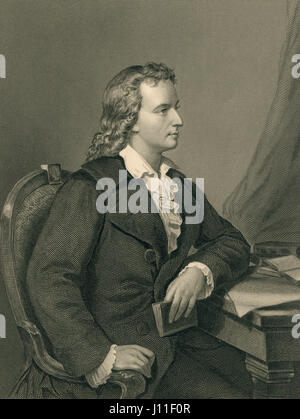 Friedrich von Schiller, deutscher Dichter, Porträt, Gravur von einer Original-Portrait Melcher von Berlin Stockfoto